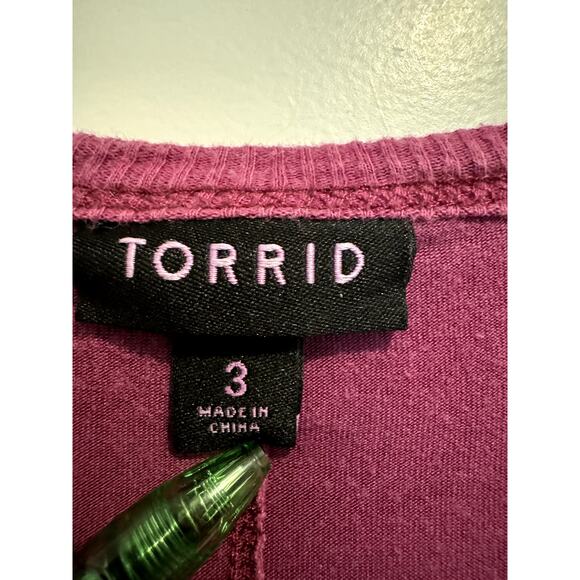 Torrid Dual Color Maroon Purple Top Size 3 - Picture 3 of 9